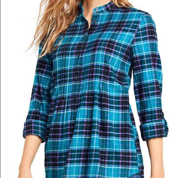 Lands End women's flannel size 8 - Picture 2 of 3